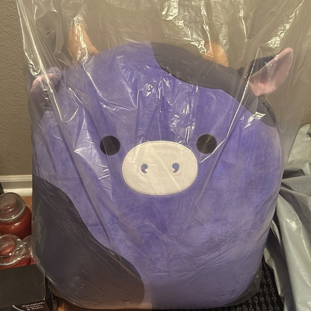 24” Ingred Purple and Black Cow Jazwares Squishmallows NEW